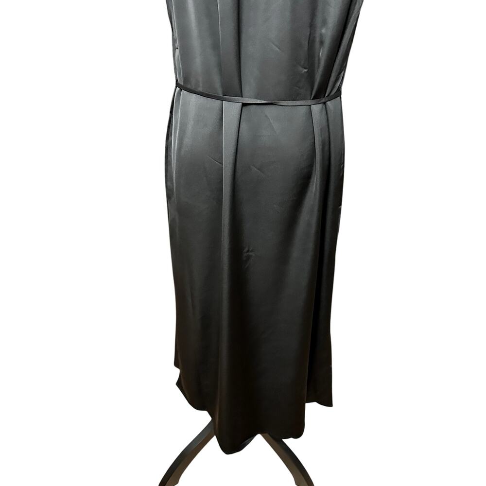 INC Black Halter Midi Dress Belter Waist Sleeveless Classic Chic Elegant 14 NWT - Picture 9 of 12